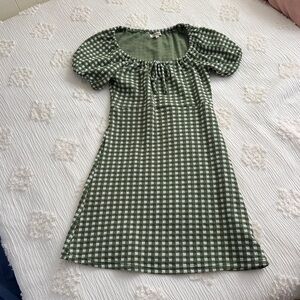 Madewell Green Gingham Dress